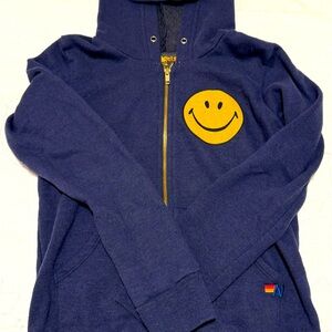 Aviator Nation Navy Smiley Zip Up Kids